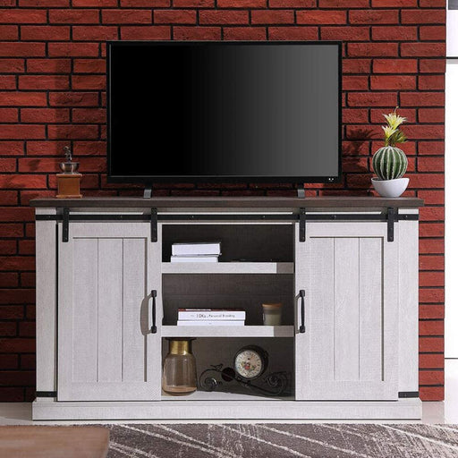 Modern Farmhouse TV Stand with Storage Cabinet