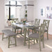 Rustic Gray Wooden 6-Piece Dining Table Set with Cushioned Chairs and Bench