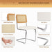 Mid Century Modern Velvet Rattan Dining Chairs Set of 6, Beige