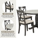 Wood 5-Piece round Dining Table Set with Cushioned Chairs