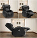 Black Soft Fabric Power Lift Recliner with Massage & Heat