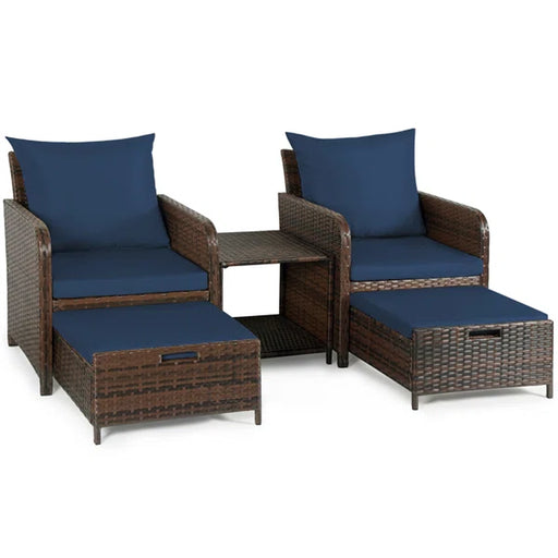 Polyethylene (PE) Wicker 2 - Person Seating Group with Cushions