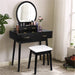 Lighted Makeup Vanity Desk with Cushioned Stool