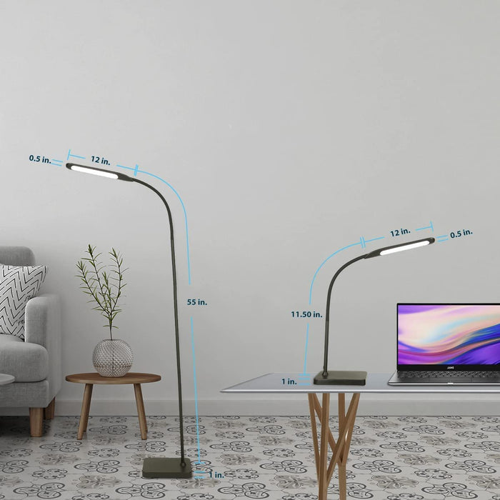 2-In-1 LED Floor and Desk Lamp