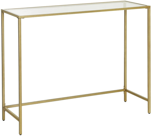 Modern Gold Console Table with Tempered Glass