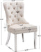 6-Piece Tufted Dining Room Chairs with Nailhead Trim, Beige