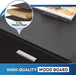 Black Wood File Cabinet with Mobile Printer Stand