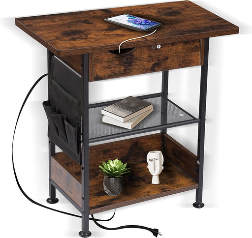 3-Tier End Table with Charging