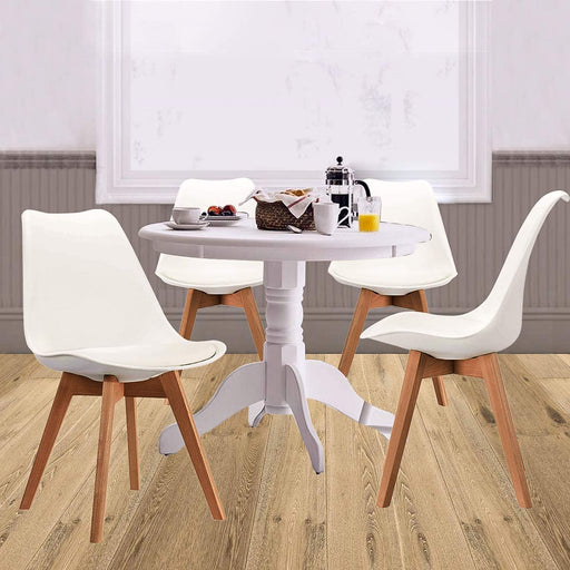 White Padded Shell Dining Chairs