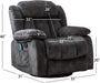 Massage Swivel Rocker Recliner Chair, Grey