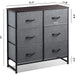 6 Drawer Dark Grey Fabric Dresser