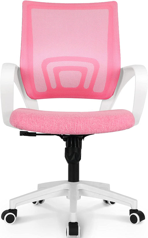 Ergonomic Pink Mesh Office Chair with Wheels