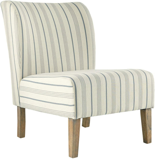 Ashley Triptis Armless Accent Chair in Cream/Blue
