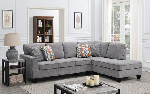 Modern Tufted L-Shaped Sectional Sofa - Grey