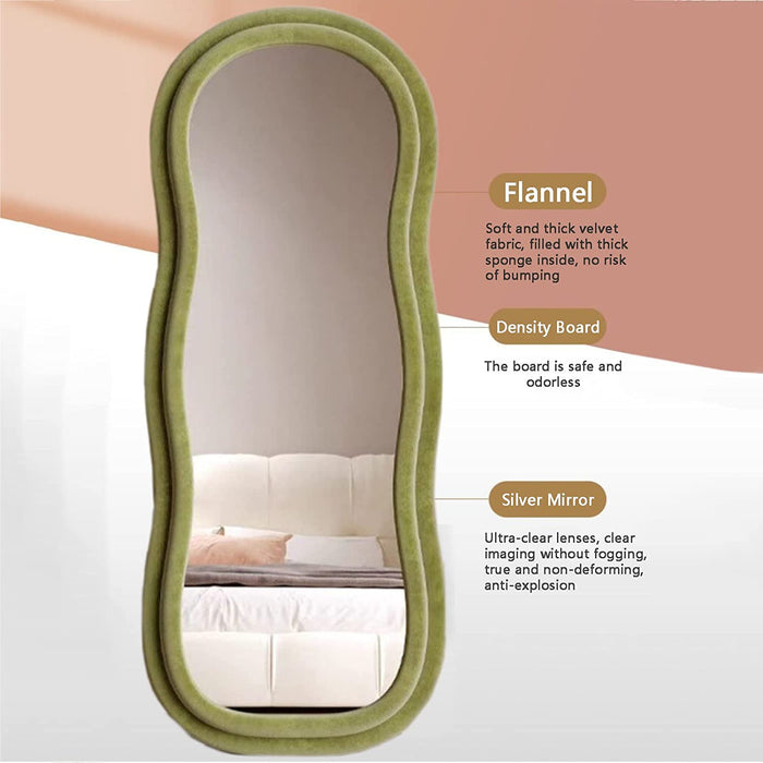 Wave Arched Floor Mirror, White Frame