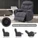 Power Recliner Chair with Vibration Massage and Heat, Gray