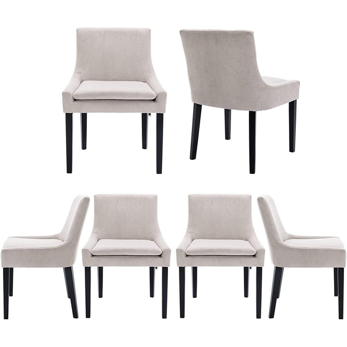 Corduroy Dining Chairs with Wood Legs, Set of 6