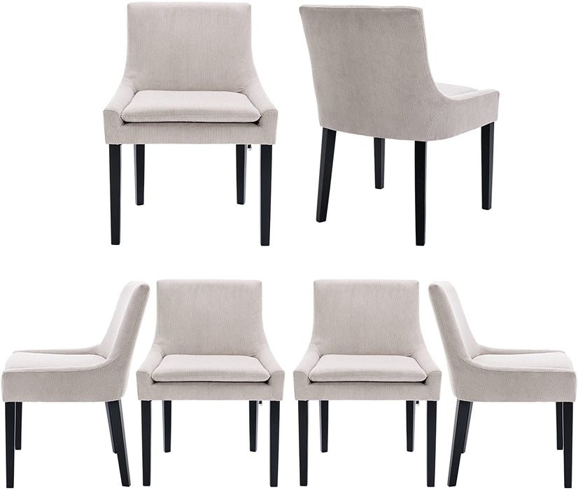 Corduroy Dining Chairs with Wood Legs, Set of 6
