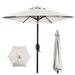 7.5Ft Heavy-Duty Outdoor Market Patio Umbrella W/ Push Button Tilt, Easy Crank Lift - Cream