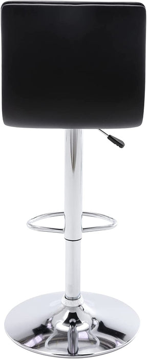 PU Leather Bar Stools Modern Square Adjustable Set of 2