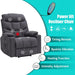 Grey Blue Power Lift Recliner with Heat & Massage