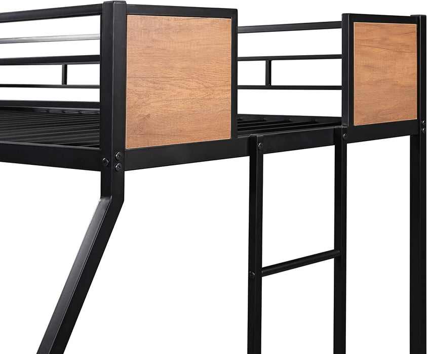 Twin over Full Bunk Bed with Trundle and Safety Rail
