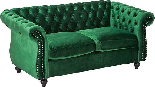 Emerald Chesterfield Loveseat Sofa