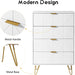 4 Drawer Dresser, White, Chest with Sturdy Frame