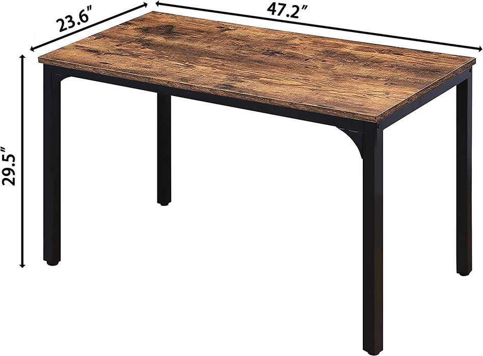 Industrial Dining Table for Small Spaces, Rustic Brown