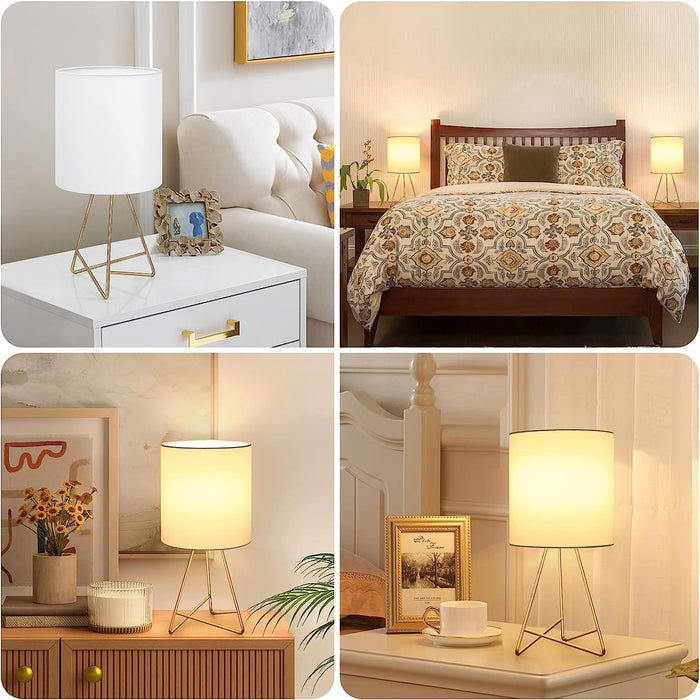 Bedside Table Lamps Set of 2, Small Nightstand Lamp
