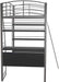 Studio Loft Bunk Bed W/ Desk and Bookcase, Gray