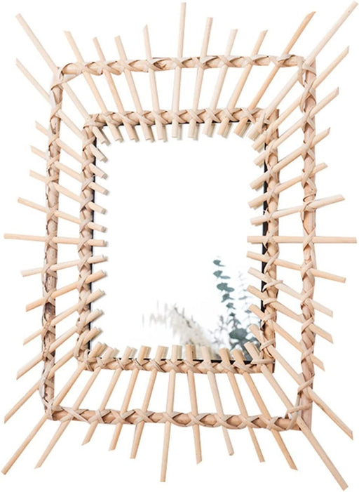 Natural Bamboo Finish Pocket Wall Mirror