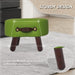 Green Faux Leather Footstool with Handle and Legs