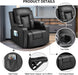 Black Leather Recliner Chair with Heated Massage