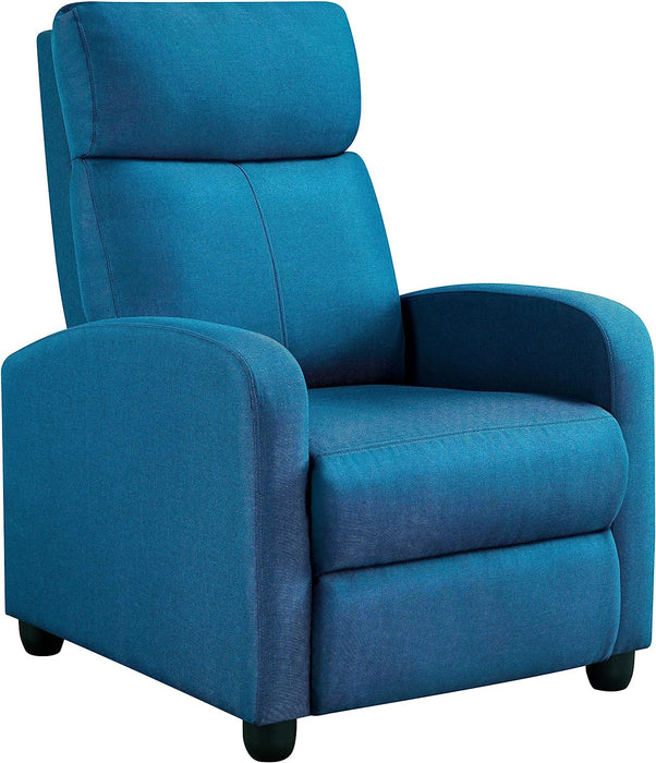 Blue Fabric Recliner Chair