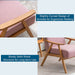 Pink Mid-Century Modern Lounge Chair with Wooden Frame