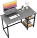 Small Grey Desk with Monitor Stand and Storage