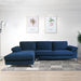 Navy Blue Velvet Sectional with Left Chaise