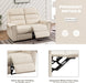 Linen Reclining Loveseat, Upholstered Sofa Recliner Chair, Manual Reclining Home Theater Seating, Arm Chair for Living Room Reading Room Bedroom, Loveseat, Beige