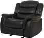 Merit Black Leather Recliner/Glider Chair by Gdfstudio