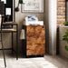 Rustic Brown Rolling File Cabinet with Lock