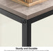 Industrial Greige Sofa Table for Entryway and Living Room