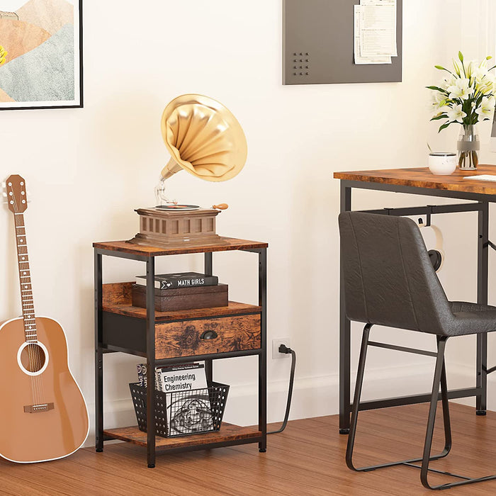 Nightstand Set with USB Ports and Power Outlets