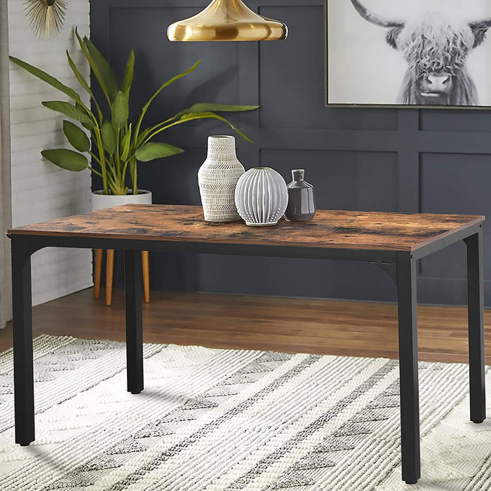 Industrial Dining Table for Small Spaces, Rustic Brown