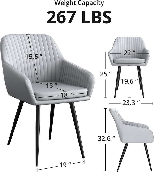 Mid Century Vanity Chairs Set of 2 in Grey