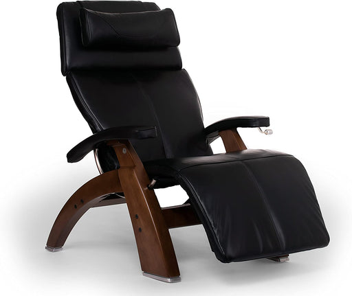 Perfect Chair ″PC-420″ Full Grain Leather Recliner, Walnut, Black