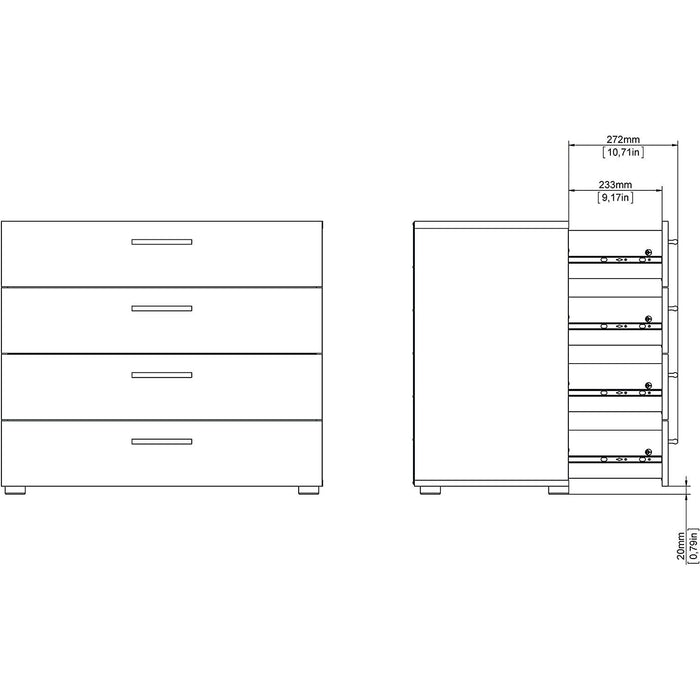 Oak Structure 4-Drawer Pepe Chest