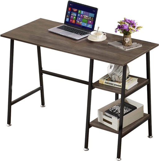 Industrial Style Writing Desk with Storage Shelves