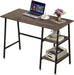 Industrial Style Writing Desk with Storage Shelves