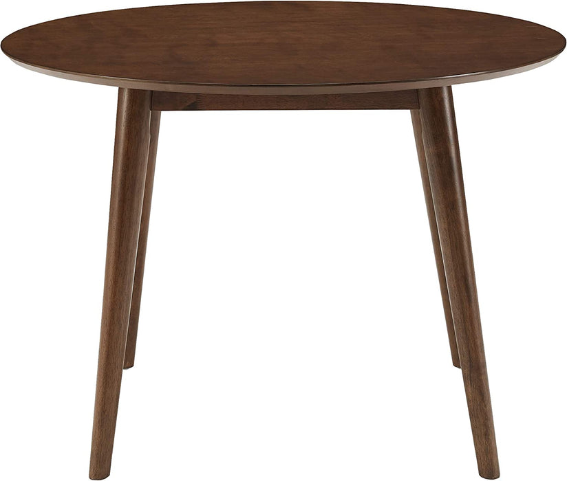 Mid-Century Modern round Wood Dining Table, Mahogany
